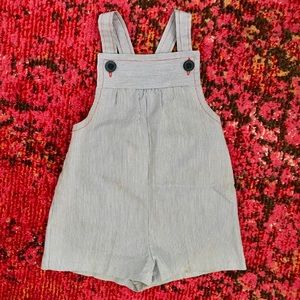 ⚠️ SOLD ⚠️ Vtg Handmade Pinstripe Overall Short 2T